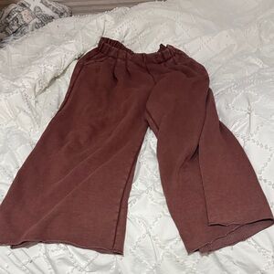 aerie Wide-Leg Lounge Pants in Mauve Brown